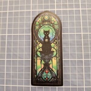 10/$10 Sticker Stained Glass Black Cat Theme Wicca Witchy Goth